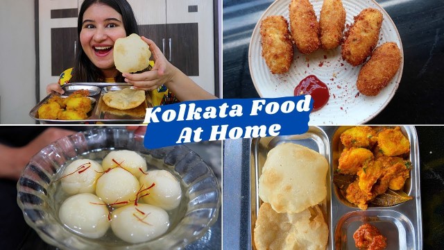 'KOLKATA STREET FOOD at HOME | Luchi Alur Dom, Paneer Chop & Roshogolla | #CookWithGG'