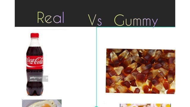 'REAL FOOD AND DRINK VS GUMMY FOOD AND DRINK CHALLENGE'