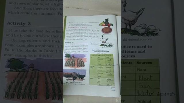 'Science Class Six FOOD: WHERE Does It Come From ? TEXT BOOK Exercise'