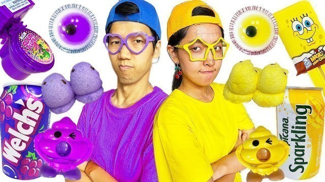 'Purple Food VS Yellow Food Challenge 보라색 노란색 챌린지 도나 MUKBO 먹보'