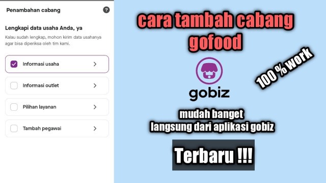 'Cara buka cabang gofood || tambah cabang langsung dari gobiz'