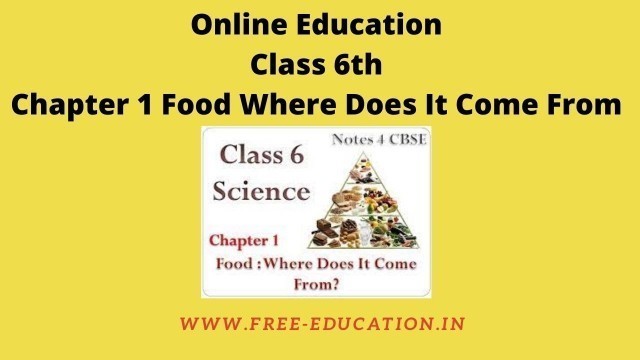 'Class 6th Science Chapter 1 Food Where Does It Come From ?'