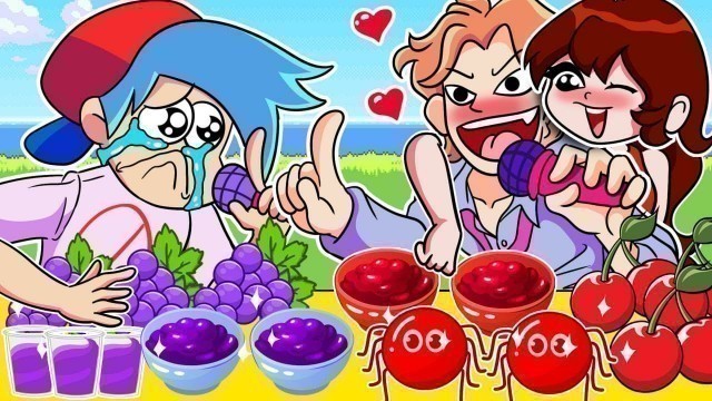 'Red vs Purple Food Challenge | Friday Night Funkin\' Animation Mukbang Complete Edition | Bunny Games'