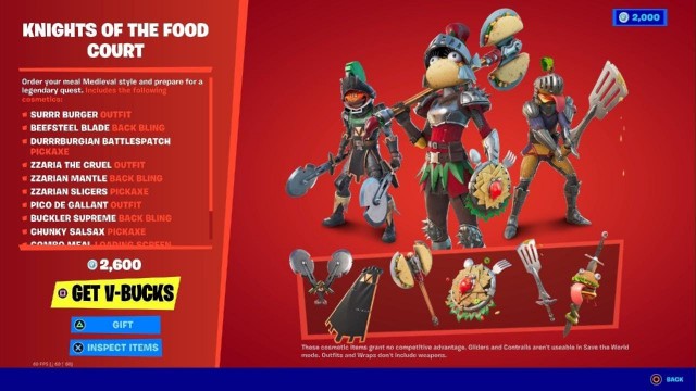 '*NEW* Knights of The Food Court bundle (Item Shop)'