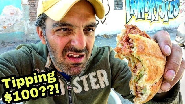 'TIPPING $100 Dollars For Mexican Street Food?!! - Are These TORTAS Really WORTH IT?'