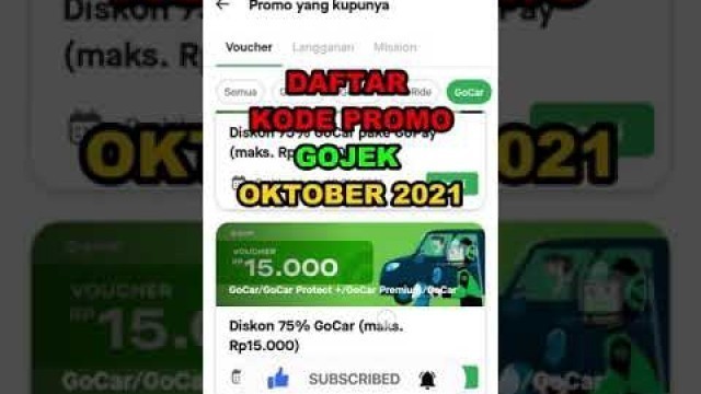 'Daftar Klaim Kode Promo Gojek Bulan Oktober 2021 - #vouchergojekterbaru #diskongojekoktober2021'