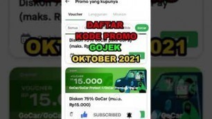 'Daftar Klaim Kode Promo Gojek Bulan Oktober 2021 - #vouchergojekterbaru #diskongojekoktober2021'