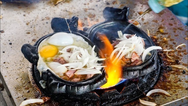 'FLAMING BEEF and EGGS! - Must-Eat Cambodian Street Food Dish in Phnom Penh!'