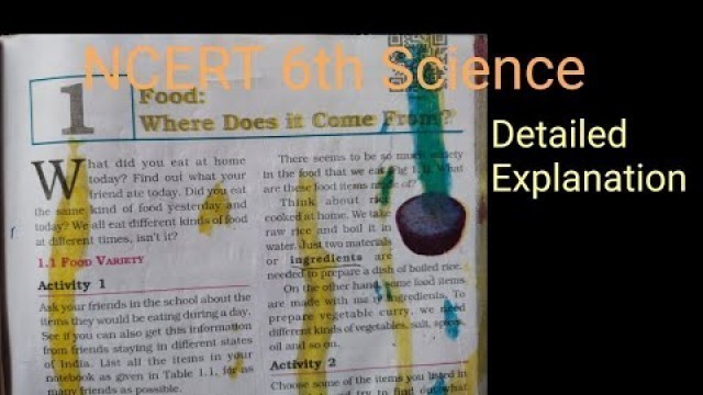 'Lesson -1 || Food : Where does it come from? ||NCERT 6th Science ||Explanation in Hindi'