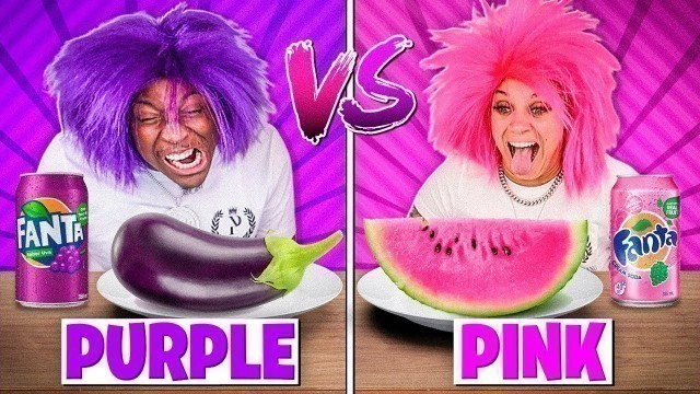 'PURPLE FOOD VS PINK FOOD CHALLENGE'