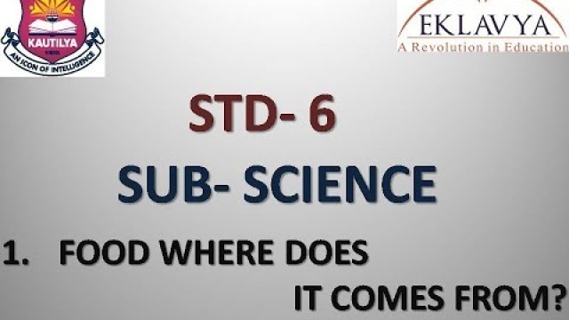 'FOOD WHERE DOES IT COME FROM? / STD6 / SCIENCE / CHAPTER1 / PART2 / KAUTILYA INTERNATIONAL SCHOOL.'