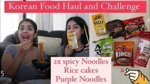 'Korean Food Haul and Challenge, 2x Spicy Noodles, Purple Noodles, Rice Cakes n more  Styledby Mohini'