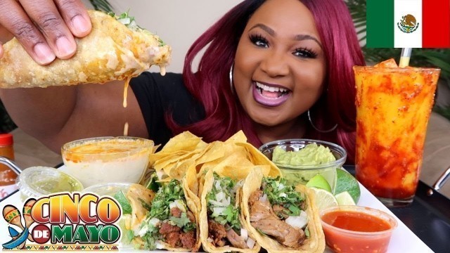 'MEXICAN STREET TACOS MUKBANG  + MANGONADA , EATING SHOW'