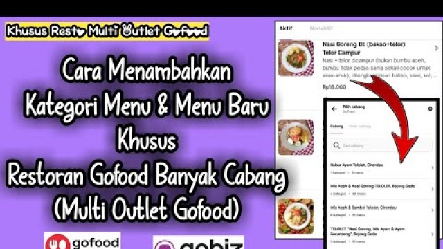 'Cara Buat Kategori & Buat Menu Baru Di Akun Gofood Multi Outlet'