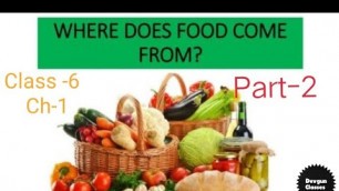 'Food :Where Does It Comes From? /Class -6 Science/Ch-1/CBSE/NCERT/CTET/Part-2'