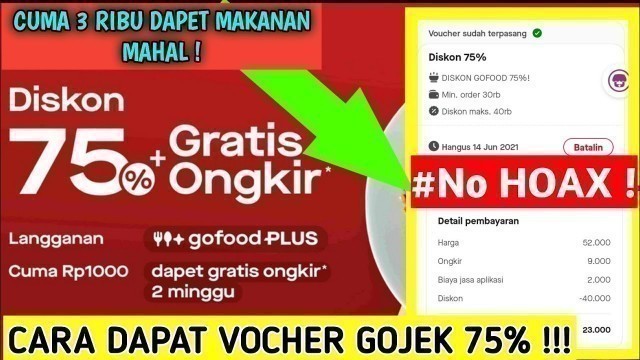 '100 % BERHASIL ! Cara Dapat Diskon 75 % GoFood dan Gratis Ongkir !'