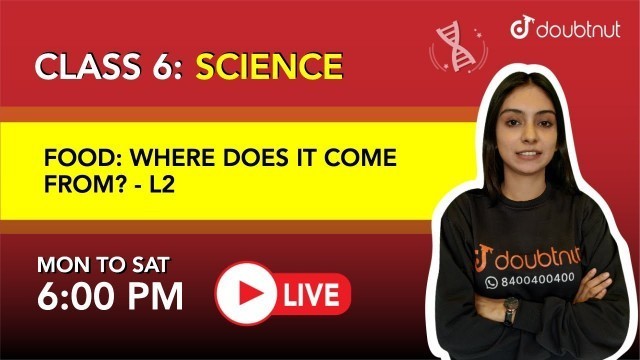 'FOOD: WHERE DOES IT COME FROM | Class 6 Science | 6 PM Class by Arisha ma\'am | L2 | English Medium'