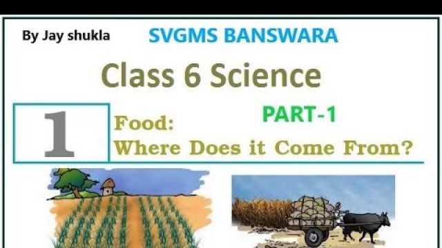 'Food Where Does It Come From - CHAPTER -1 CLASS -6 SUBJECT- SCIENCE'