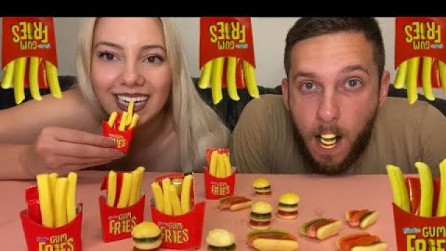 'ASMR GUMMY FRIES AND FAST FOOD (HAMBURGER, HOT DOG) GUMMY FOOD MUKBANG CHEWY SOUNDS l ASMR Lulu & MM'