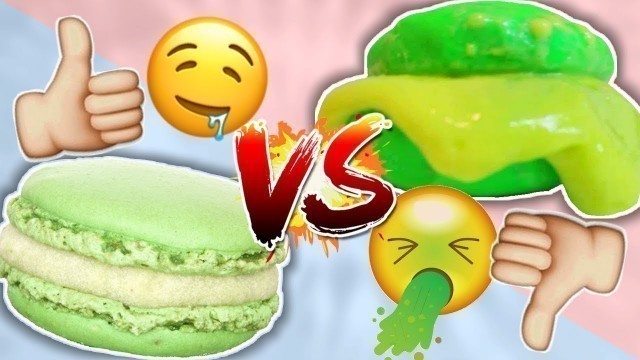 'REAL VS GUMMY FOOD CHALLENGE VERSION SLIME ! ft. Sergent Guimauve'