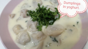 'Cooking dumplings in yoghurt. (shesbara), Lebanese food.'