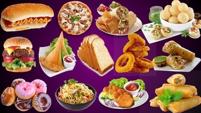 'Junk  Food Vocabulary | Junk food ke  Naam | Junk Food |  Fast Food ke Naam | Unhealthy Food'