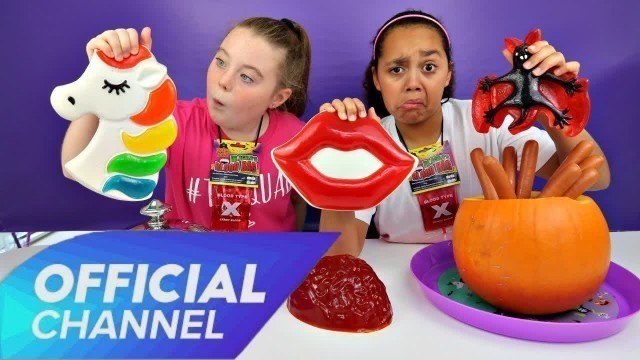 'TIANA\'S Toy AndMe -Real Food VS Gummy Food Challenge!! Halloween Special'