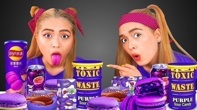 'ASMR PURPLE FOOD MILKA, JELLY DROPS, TOXIC CANDY EATING MUKBANG Youhoo ASMR'