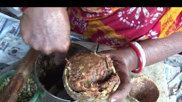 'Indian Street Food | Tasty Masala Kodbel (Wood Apple) Makha Of Kolkata/ Street Food Of India Kolkata'